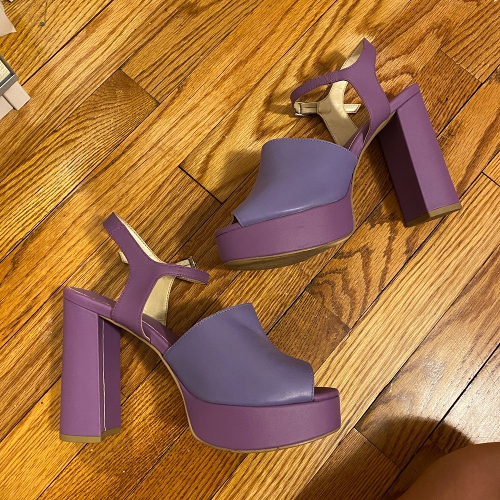 Purple chunky heels!